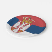 Servische vlag papieren bordje (Gekanteld)