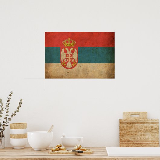  Servische vlag Poster (Keuken)