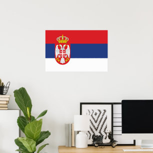 Servische vlag poster
