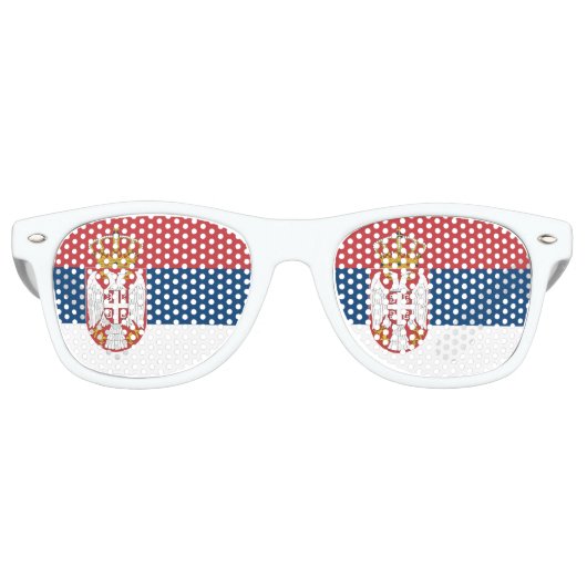 Servische vlag retro zonnebril (Voorkant)