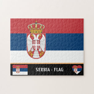 Servische vlag & Servië - land, vakantie/sport Legpuzzel