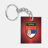 Servische vlag sleutelhanger (Voorkant Links)