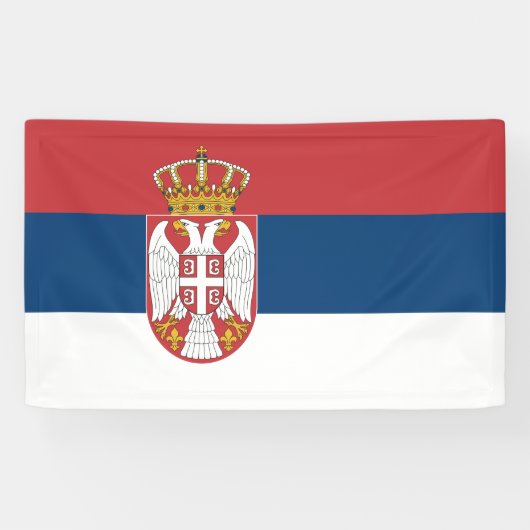 Servische vlag spandoek (Horizontaal)