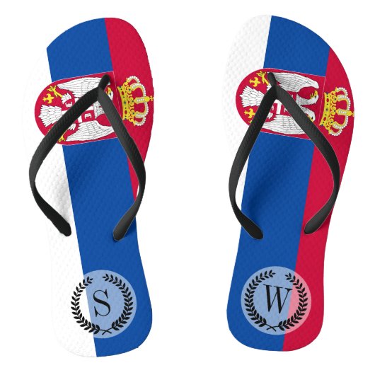 Servische vlag teenslippers (Voetbed)