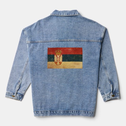 Servische Vlag Vrouwen Denim Jacket (Achterkant)