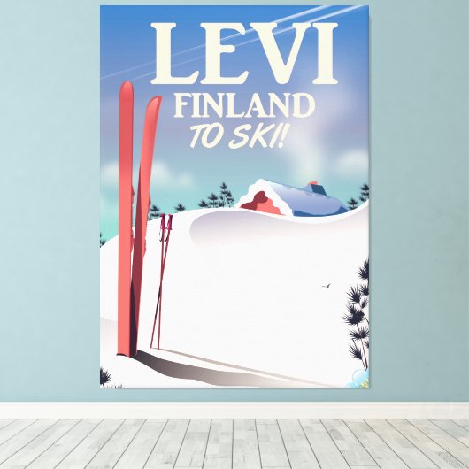 Servisposter Levi, Finland Canvas Afdruk (Insitu (Houten vloer))
