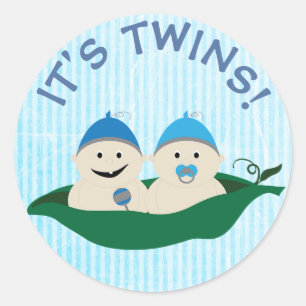 Ses Jumeaux ! Bleu Boys en Sticker Peapod