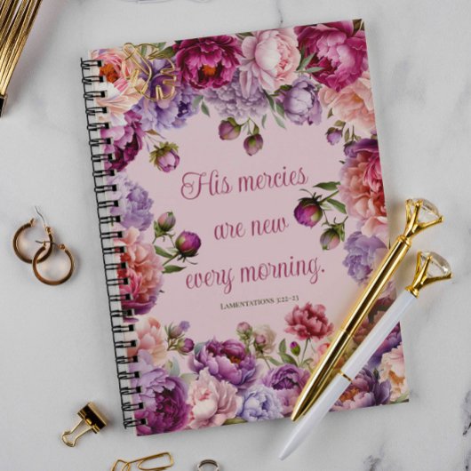 Ses Mercies Aquarelle Florale Bible Verse Planner