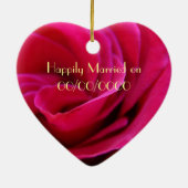 Ses ornements de nom de rose rose Date de mariage (Dos)