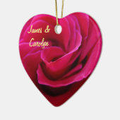 Ses ornements de nom de rose rose Date de mariage (Gauche)