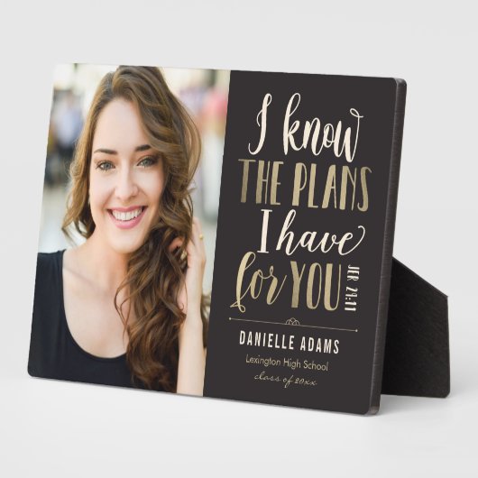 Ses plans Graduation Keepsaké Desktop Plaque (Côté)