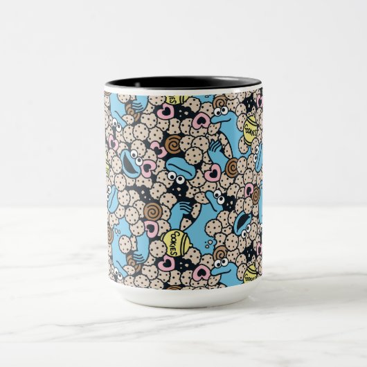 Sesam | Cookie Monster Doodle Patroon Mok (Midden)