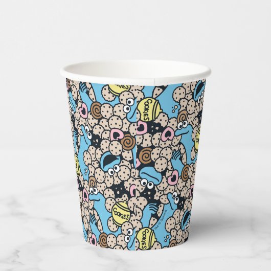 Sesam | Cookie Monster Doodle Patroon Papieren Bekers (Rechts)