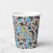 Sesam | Cookie Monster Doodle Patroon Papieren Bekers (Voorkant)