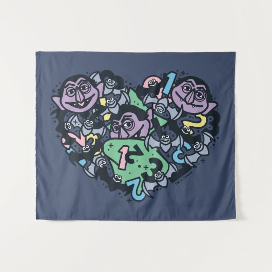 Sesam | Count von Doodle Heart Wandkleed (Voorkant (horizontaal))