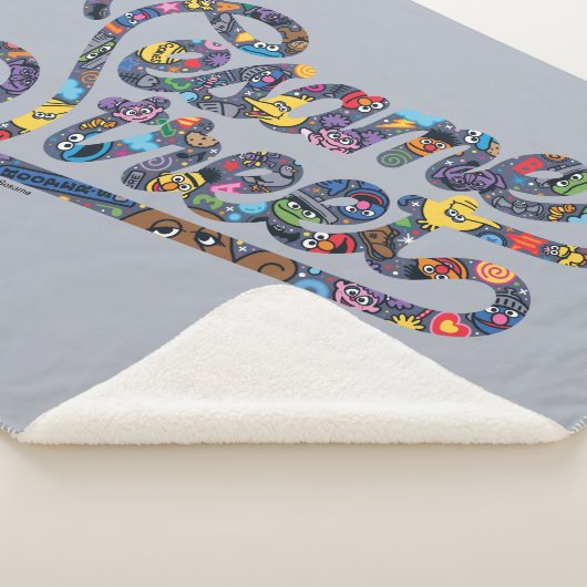 Sesam | Doodle Logo Sherpa Deken (3/4)