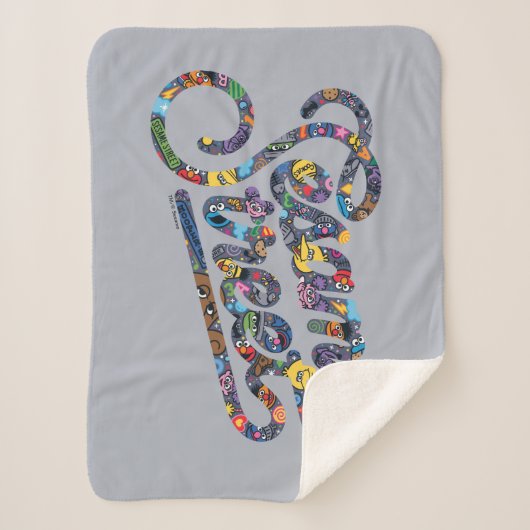 Sesam | Doodle Logo Sherpa Deken (Voorkant)