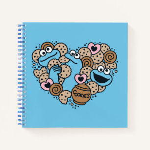 Sesam Koekjesmonster Doodle Heart Notitieboek