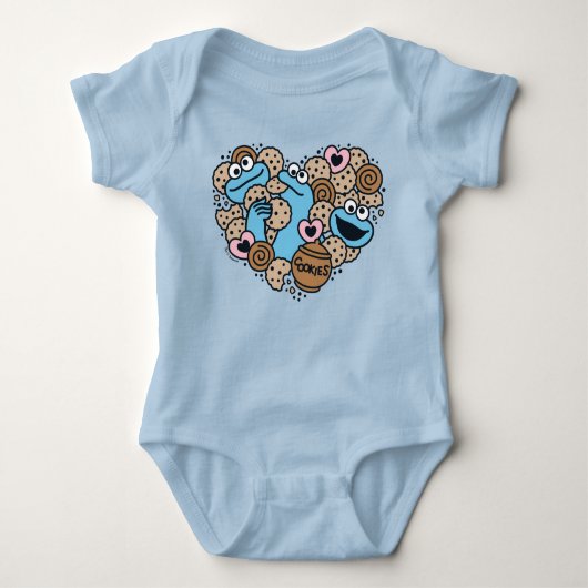 Sesam | Koekjesmonster Doodle Heart Romper (Voorkant)
