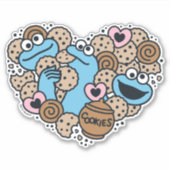 Sesam | Koekjesmonster Doodle Heart Sticker (Voorkant)