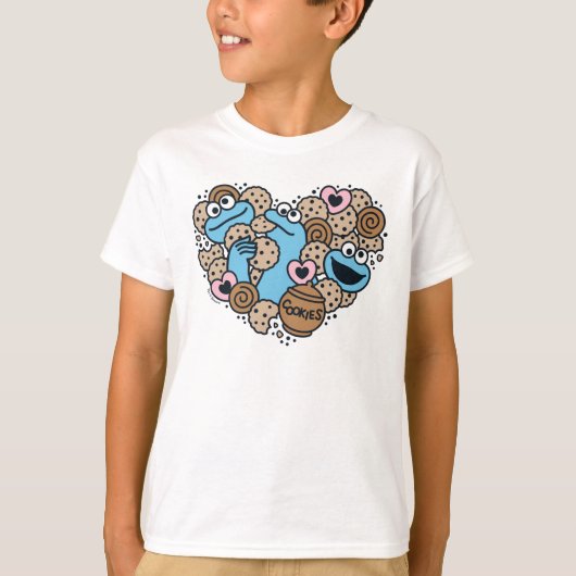 Sesam | Koekjesmonster Doodle Heart T-shirt (Voorkant)