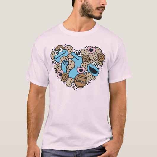 Sesam | Koekjesmonster Doodle Heart T-shirt (Voorkant)