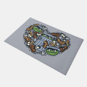 Sesam | Oscar de Grouch Doodle Heart Deurmat (Schuin)