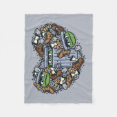 Sesam | Oscar de Grouch Doodle Heart Fleece Deken (Voorkant)