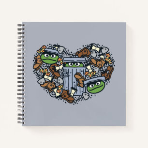 Sesam Oscar de Grouch Doodle Heart Notitieboek
