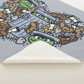 Sesam | Oscar de Grouch Doodle Heart Sherpa Deken (3/4)