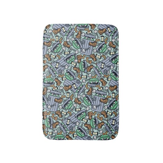 Sesam | Oscar het Grouch Patroon Badmat (Voorkant Verticaal)