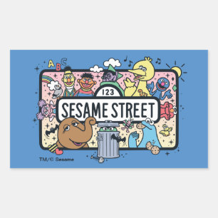 Sesam Sesame Pals Doodle Sign Rechthoekige Sticker