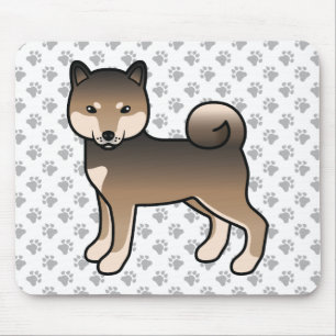 Sesam Shiba Inu Cartoon Dog & Paws Muismat