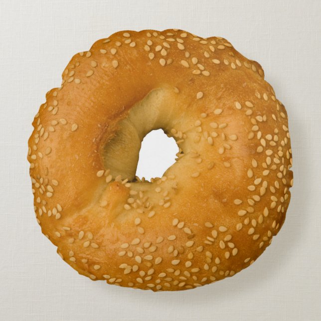 Sesame Bagel Round Pillow Rond Kussen (Voorkant)