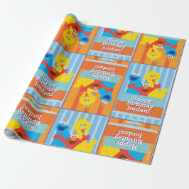 Sesame Pals Birthday Patroon Cadeaupapier