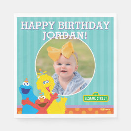 Sesame Pals Birthday Patroon Servet