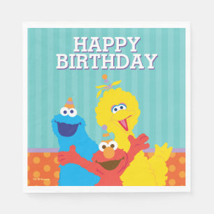Sesame Pals Birthday Patroon Servet