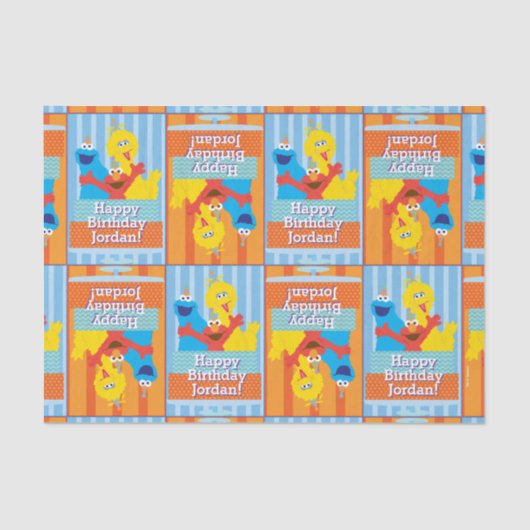 Sesame Pals Birthday Patroon Tissuepapier (Voorkant)