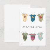 Sesame Pals Bodysuits Baby shower Bedankkaart (Voorkant / Achterkant)