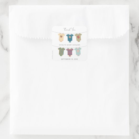 Sesame Pals Bodysuits Baby shower Dank u Vierkante Sticker (Tas)