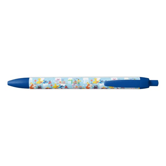 Sesame Pals die langs Sesamstraat lopen Patroon Blauwe Inkt Pen (Achterkant)