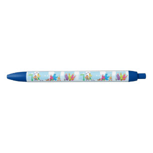 Sesame Pals die langs Sesamstraat lopen Patroon Blauwe Inkt Pen