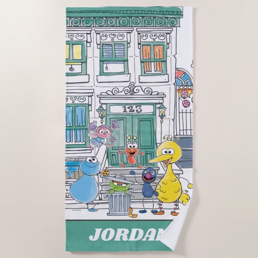 Sesame Pals Doodley Graphic Strandlaken (Voorkant)