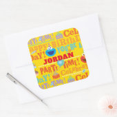 Sesame Pals Feestpatroon Vierkante Sticker (Envelop)