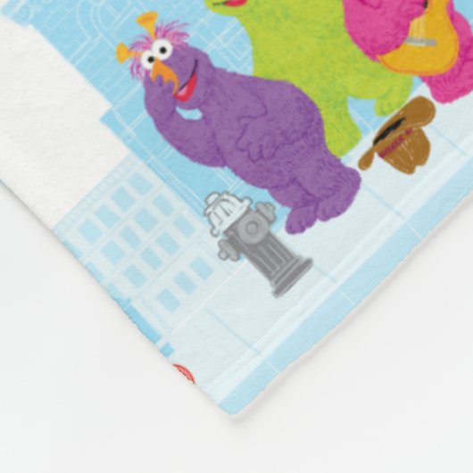 Sesame Pals loopt langs Sesamstraat Pattern Fleece Deken (Hoek)