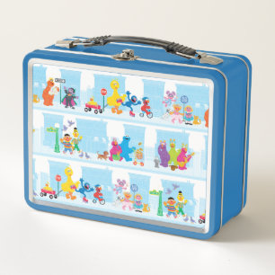 Sesame Pals lopend langs Sesamstraat Pattern