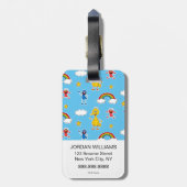 Sesame Pals Rainbow Doodley Pattern Bagagelabel (Achterkant verticaal)