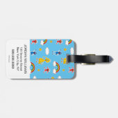 Sesame Pals Rainbow Doodley Pattern Bagagelabel (Achterkant horizontaal)