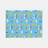 Sesame Pals Rainbow Doodley Pattern Fleece Deken (Voorkant (Horizontaal))