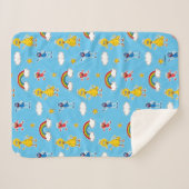 Sesame Pals Rainbow Doodley Pattern Sherpa Deken (Voorkant (horizontaal))